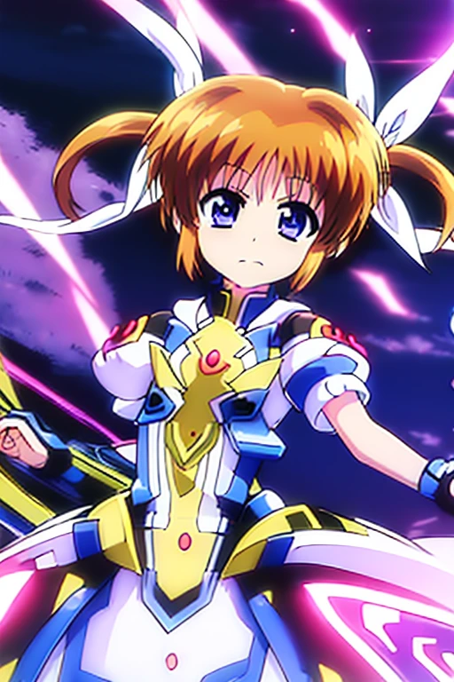 (((Date A Live Costume Takamachi Nanoha)))、White ribbon、1girl