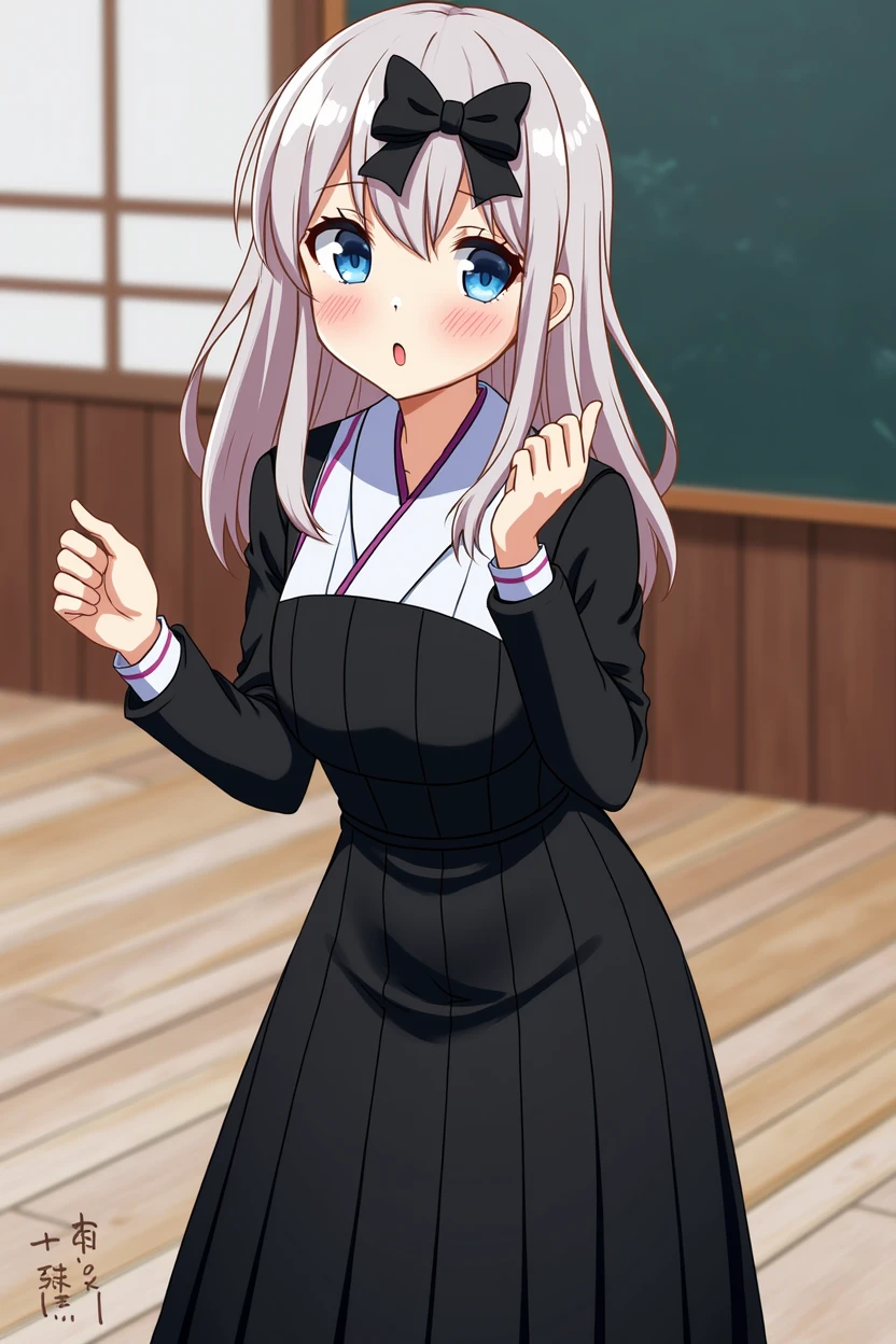 Fujiwara Chika、pinihair、8k、masterpiece、young、blue hair、largebreasts、japaneseanime