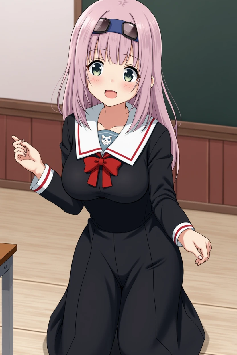 Fujiwara Chika、pinihair、8k、masterpiece、young、blue hair、largebreasts、japaneseanime
