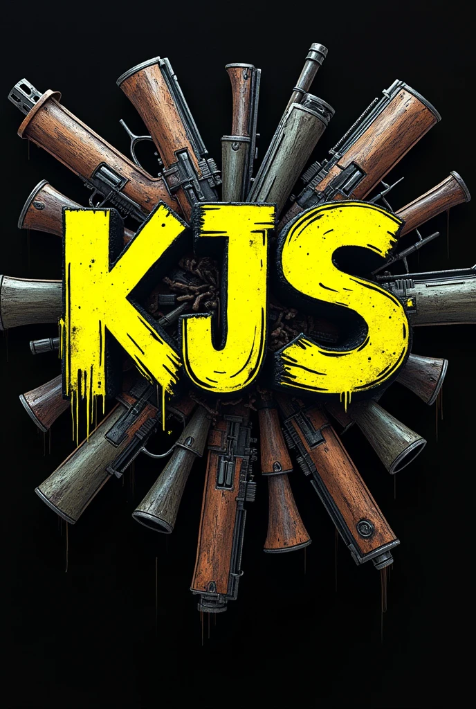 I want a HD image Let them say "KJS"
And the color of the letters in Graffiti is a strong neon yellow, a fund with many weapons