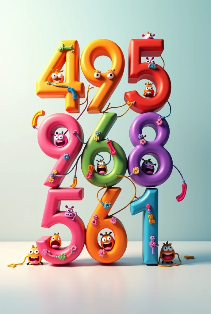 writes ((495 958 56 51)) in 3D with colorful letters that show that it is a telephone number
