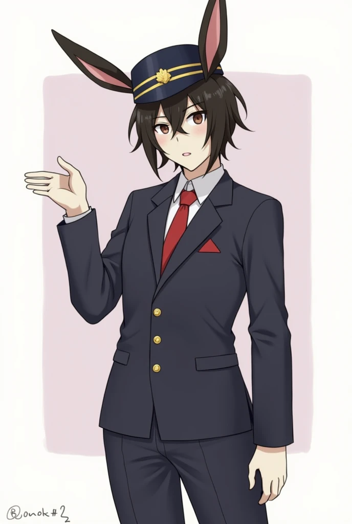 Black rabbit、hat、suit、male