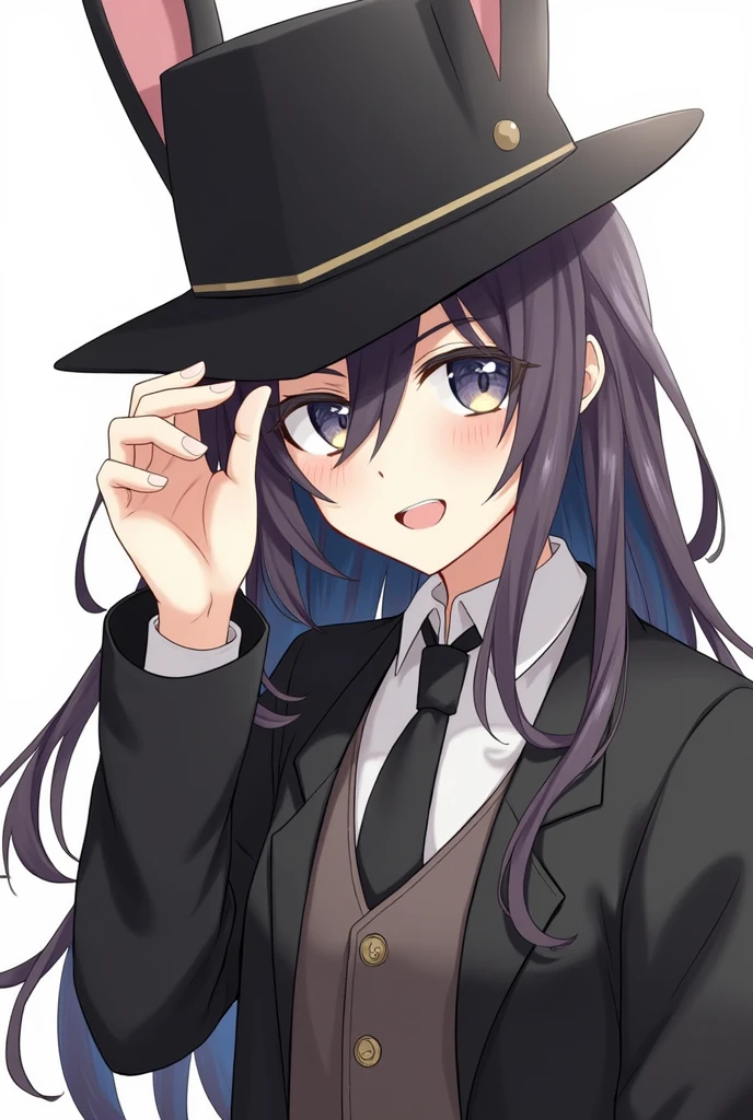 Black rabbit、hat、suit、male