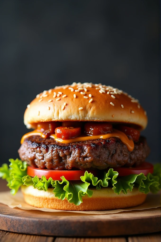 A big, juicy burger with no pickles and no cheese