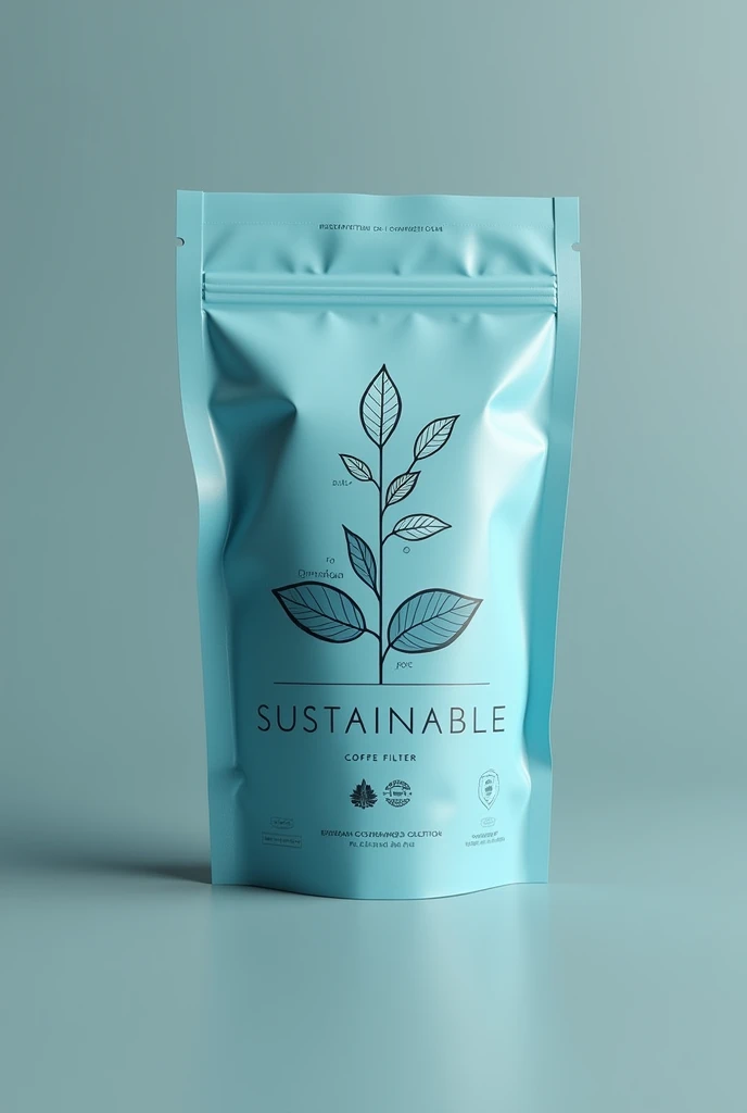 Blue label for reusable and sustainable coffee filter
