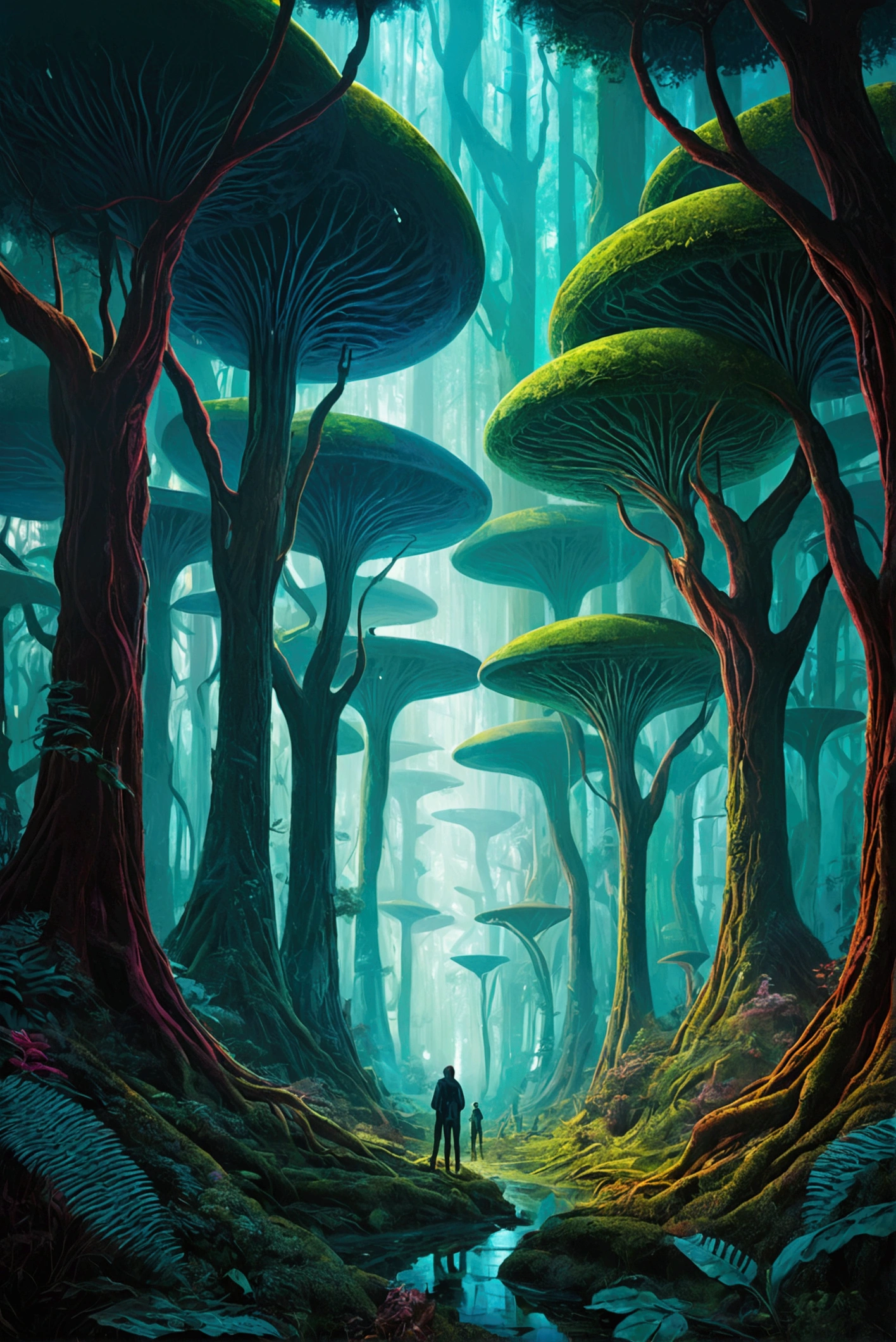 alien forest ,futurist ,life without waste
