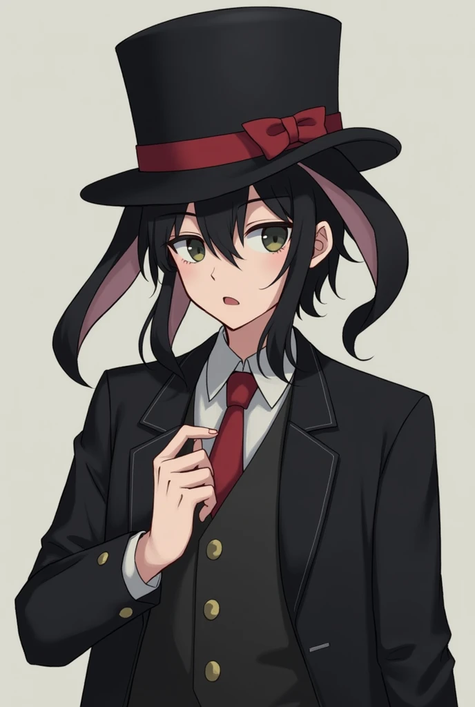 Black rabbit、hat、suit、male