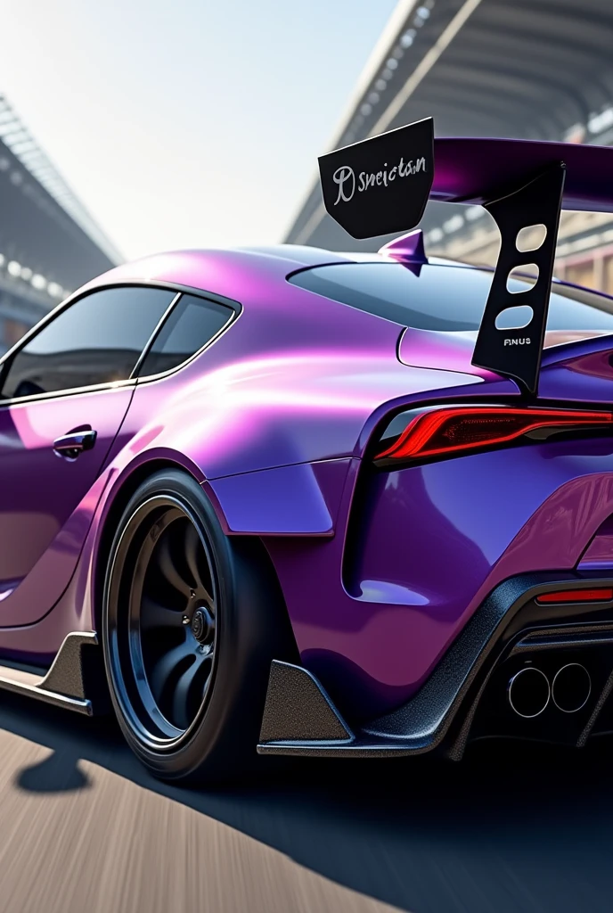 Metalic purple toyota succeed with racing rims and an aggressive rear diffuser