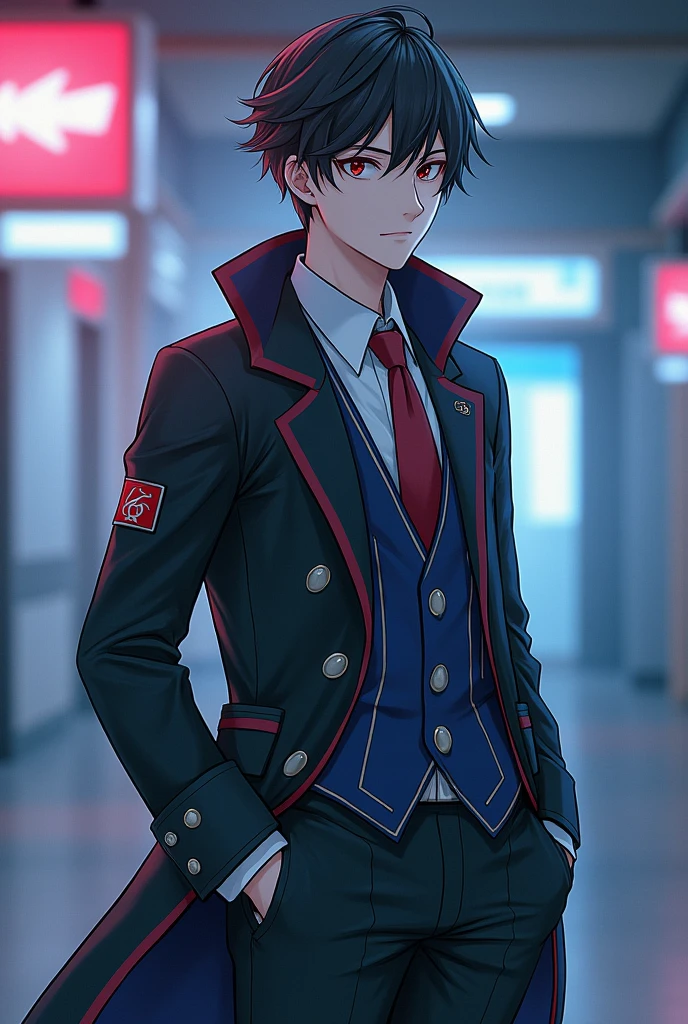 boy、Olympian in shooting、「The Irregular at Magic High School」Uniform Cosplay、indoor、whole body