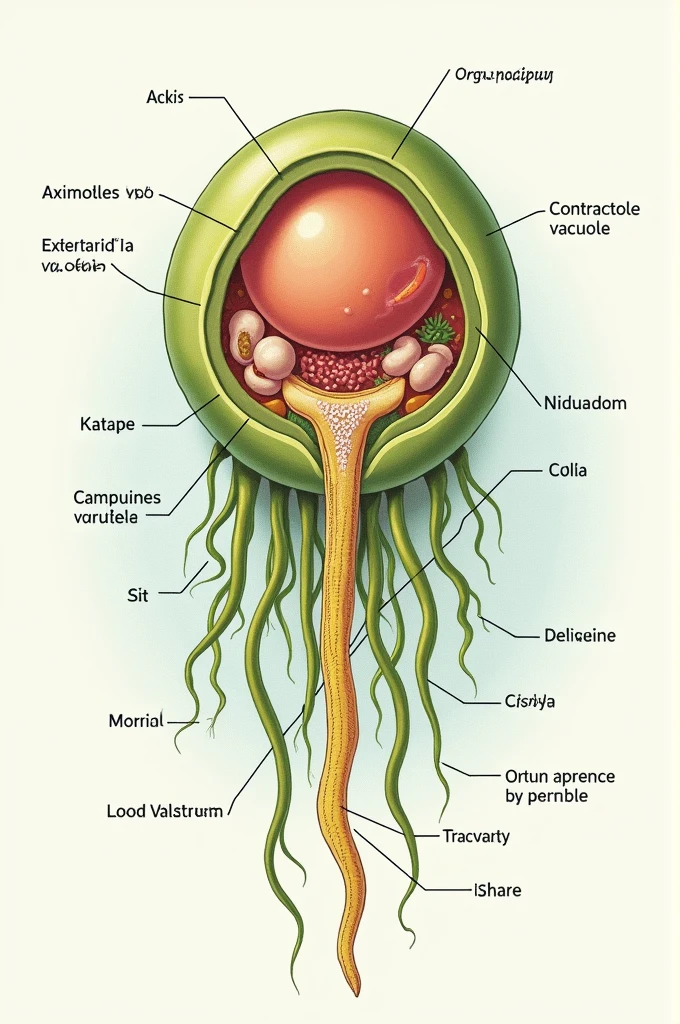 excretion in protists easy drawing