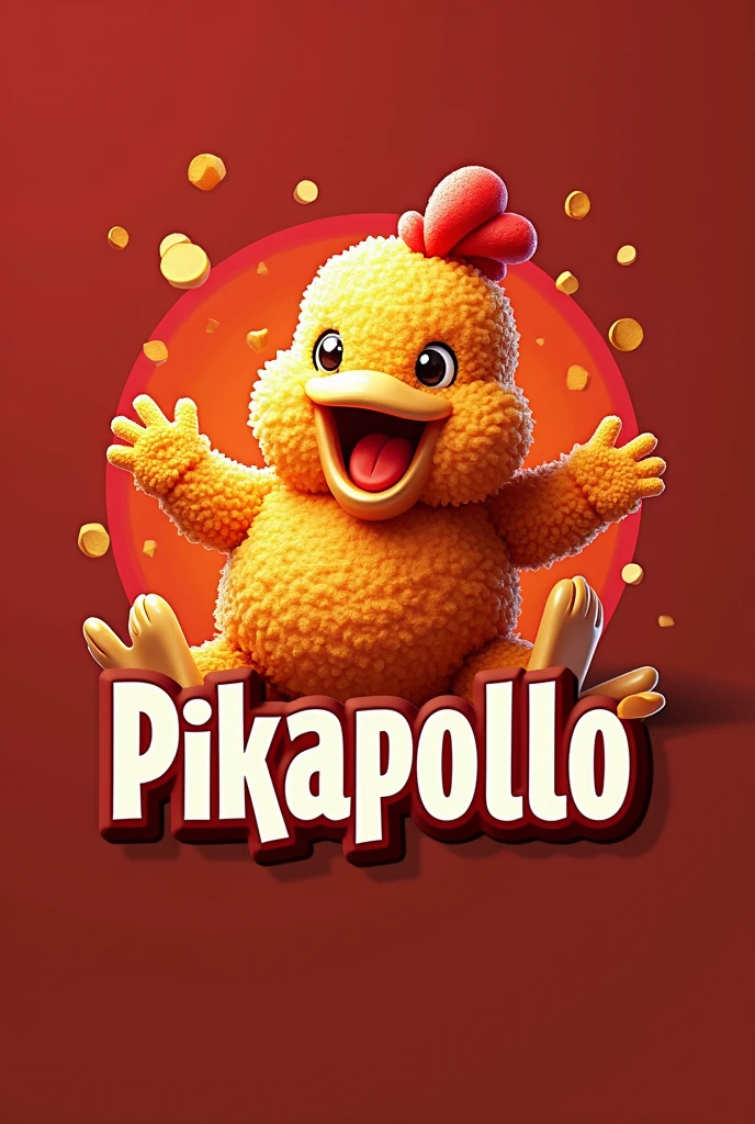 A logo for my business with the name pikapollo I would like to see a breaded chicken like at KFC in the logo Something more extravagant and lively