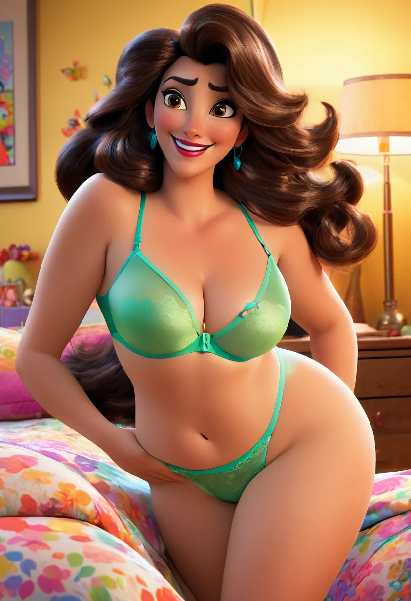 The Big Hero, Aunt Cass, (small colorful sheer lingerie),bedroom, flirting with viewer and having fun