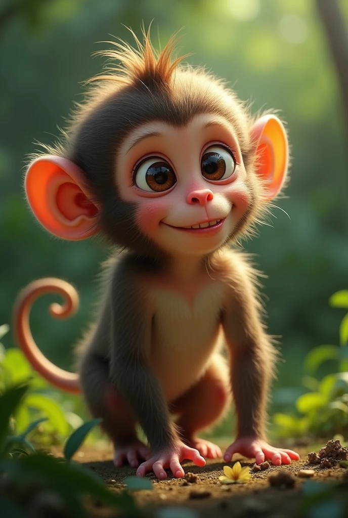 A realistic monkey child