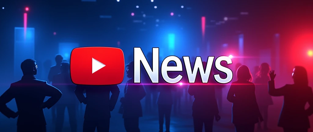 News themed YouTube banner in blue and red with purple tones, the title should say "IA News" 