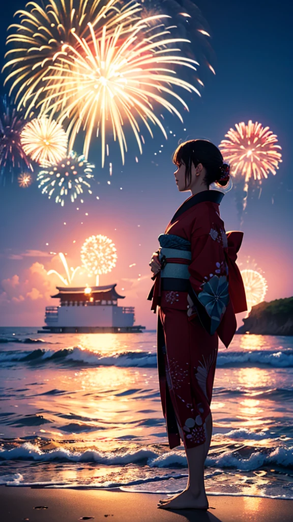 Ocean,Fireworks,background image,Japan