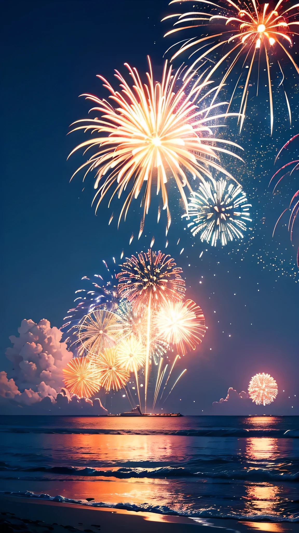 Ocean,Fireworks,background image,Japan,No people