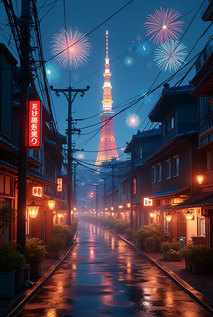 landscape　Tokyo　Streetscape　Night view　Fantasy　firework　No people needed　live-action