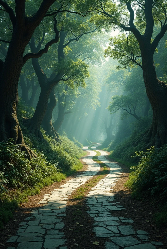 Deserted street in the forest