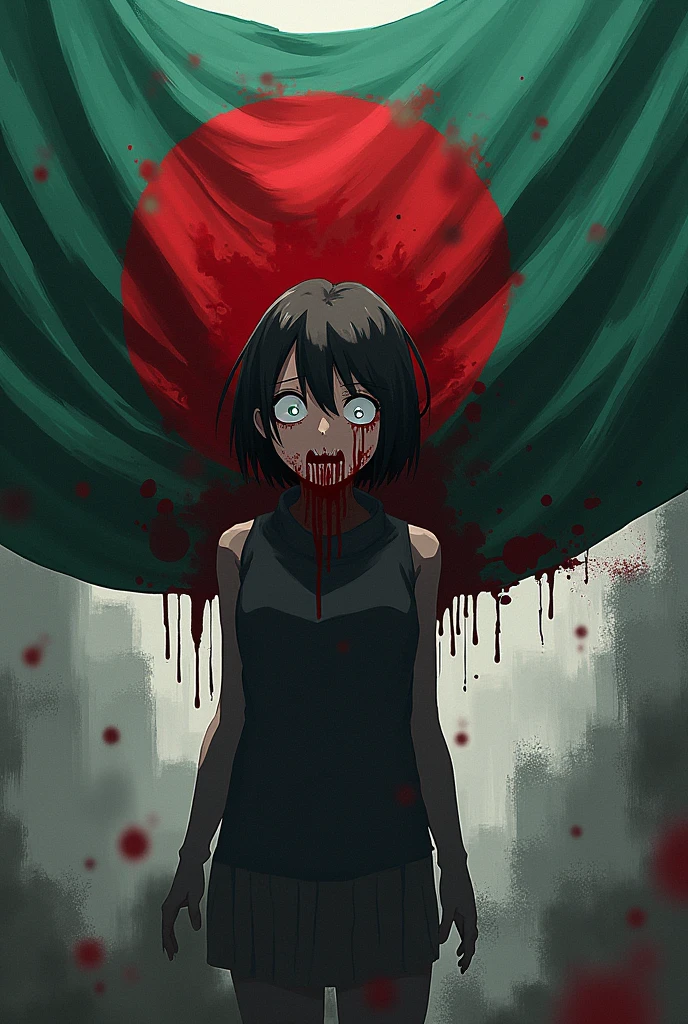 Stabbing bangladeshi flag blooded scared anime