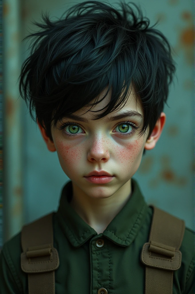 One with short hair and green eyes, The 100 style