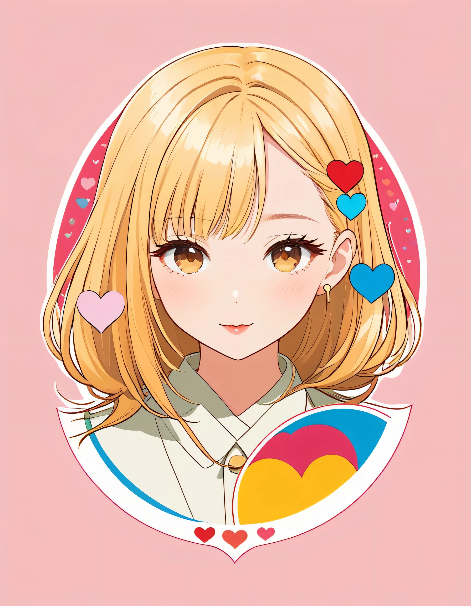 Masterpiece, Golden Ratio, Micho style, Simple line initials,Abstract art,Kawaii Design, The most beautiful girl of all time, Colorful Hearts logo