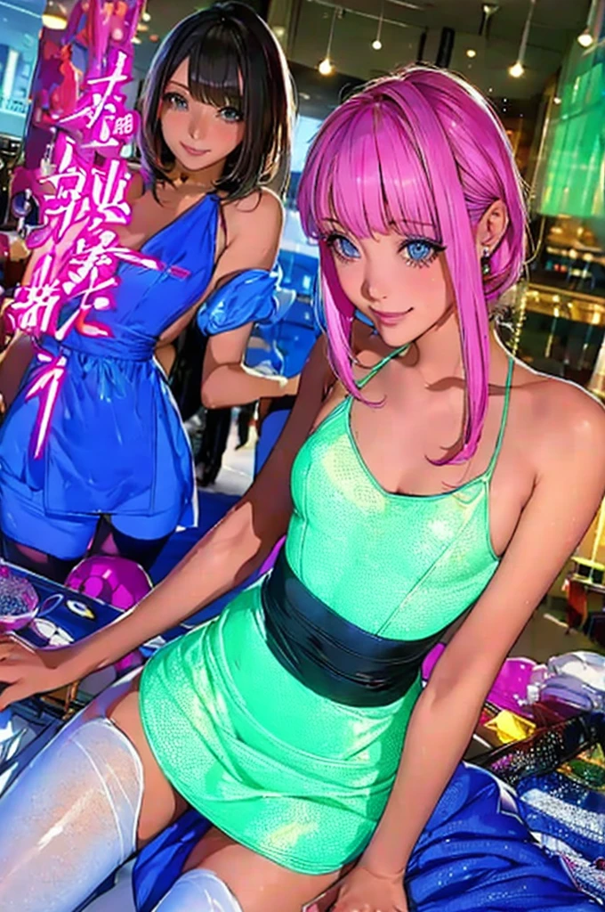 image quality:Highest Quality
Camera Focus: Blur the background
light:sidelight
person:20-year-old female,Gal model 、
Bright light、
Hairstyle: Short Bob、With bangs
dress:Gal、Hysterical glamour expression: The best smile、
Thin and delicate、Small bust、From head to toe、
Slim and beautiful legs、Thin thighs、pantyhose、pumps、
flowerpunk、Sparkling light particles、
Vivid gradient effect