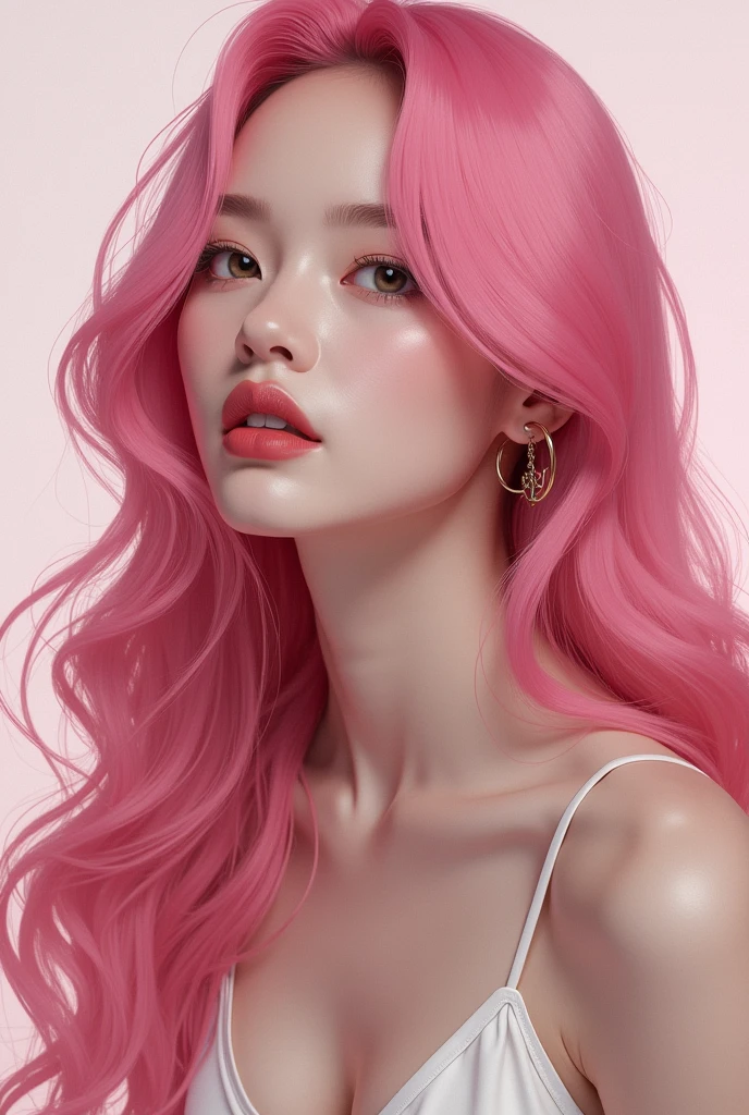 Rosé de Blackpink con cabello Rosa 