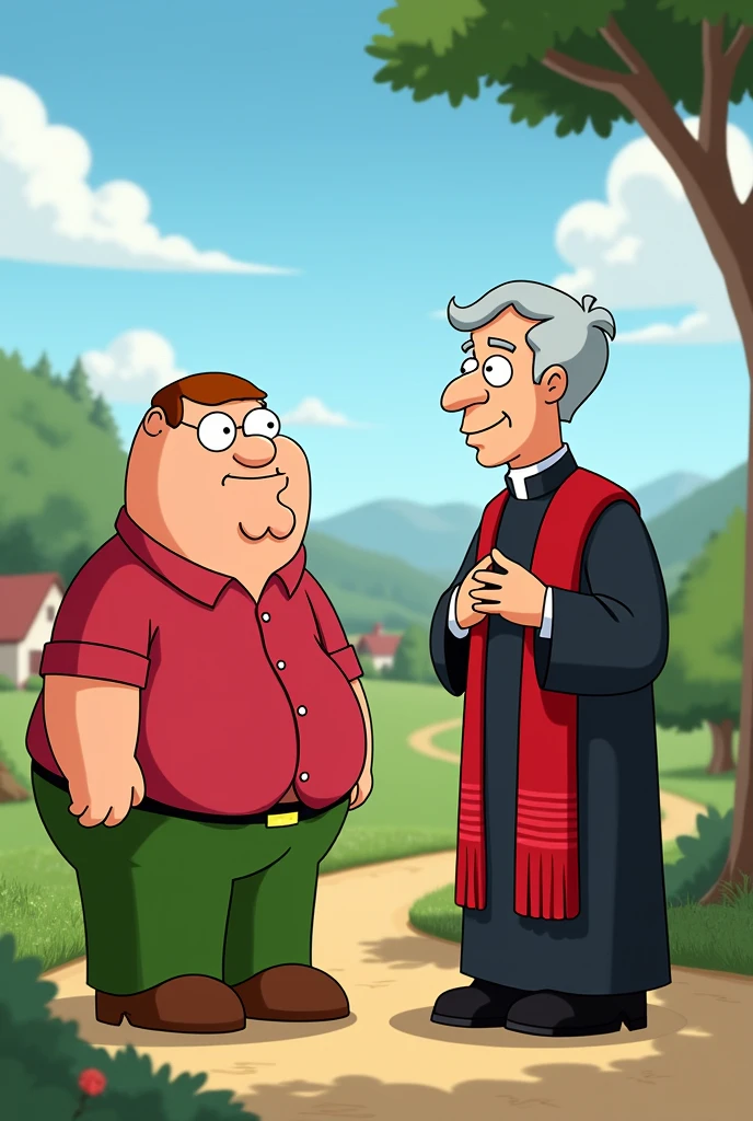 Peter Griffin greeting Marcellin Champagnat

