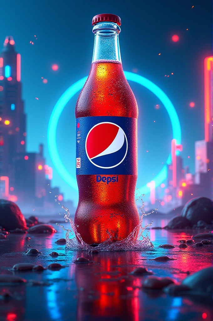 Create a creative and innovative poster for the Pepsi soft drink company