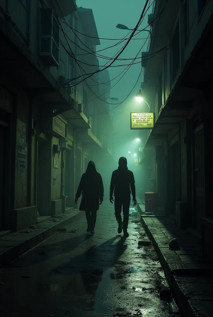 A very dark realistic street