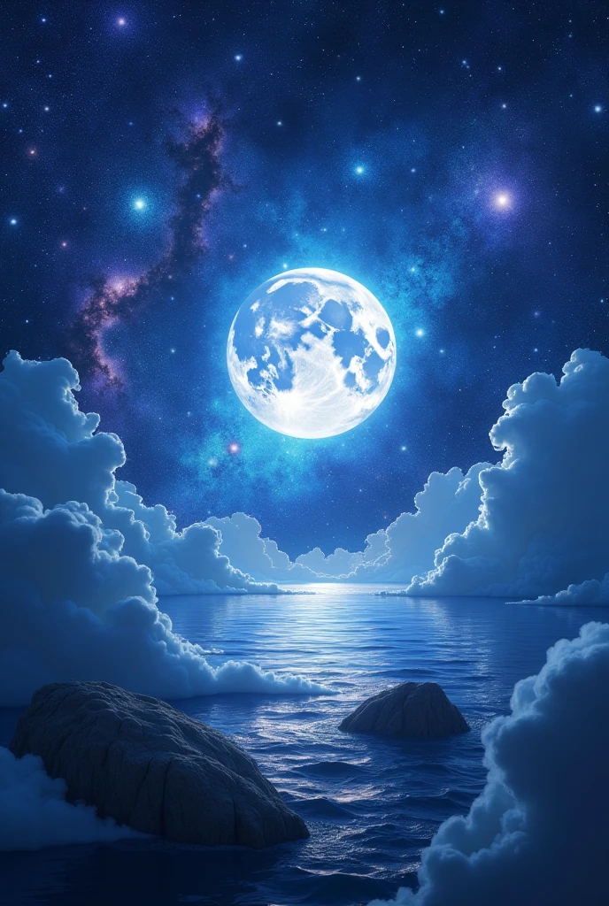 Wallpaper background galaxy moon in front