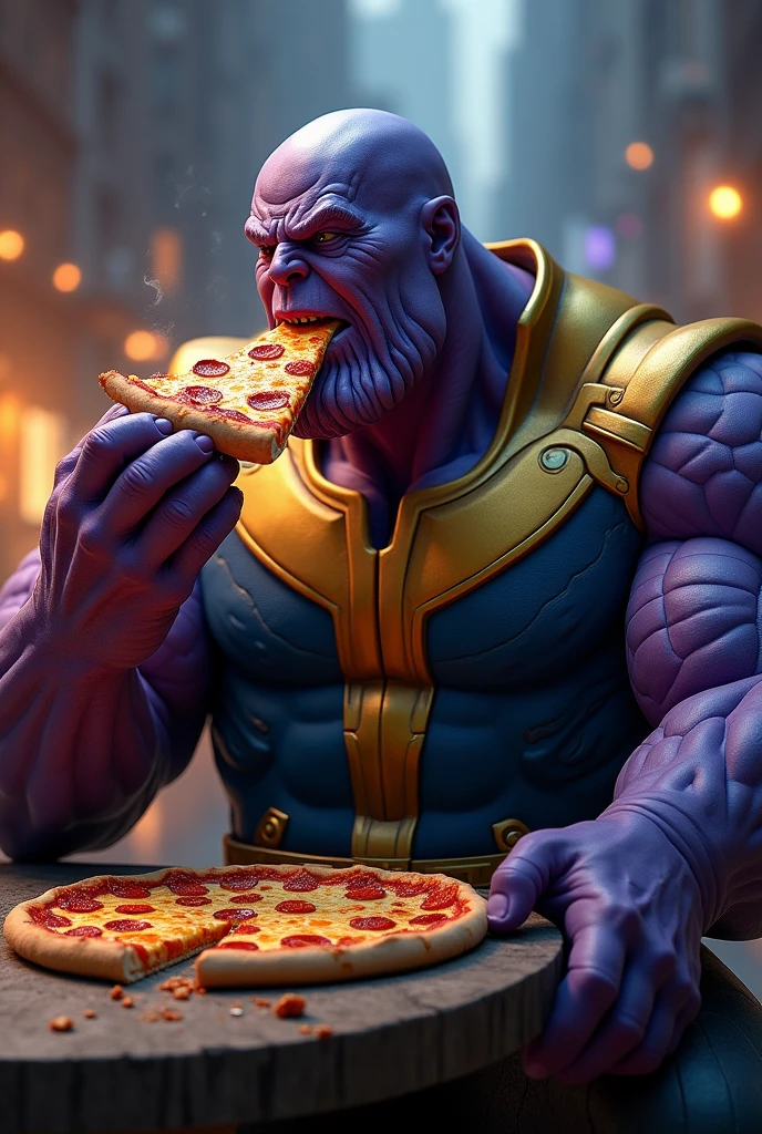 Thanos eatting pizza
