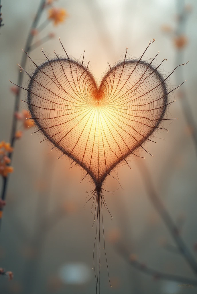 Spider web and heart wallpaper