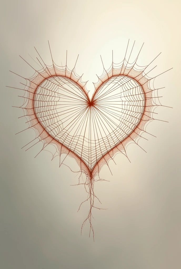 Spider web and heart design wallpaper