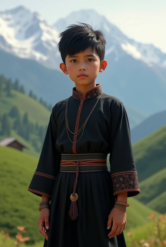 14 years nepali boy with black dress