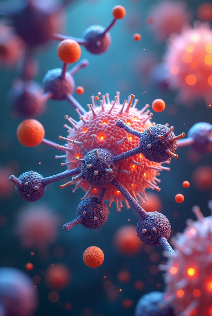 Create a image about biochemistry Engineering, create Molecules atoms