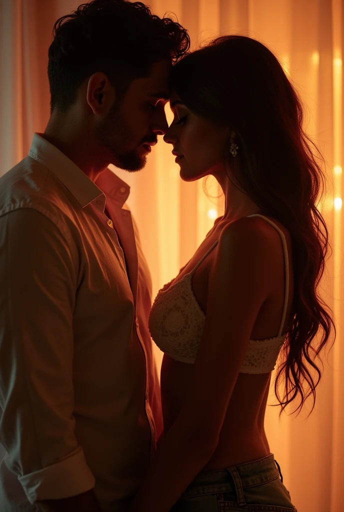 A woman and a man having anal sex