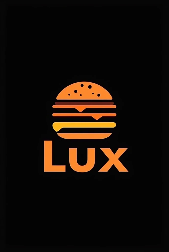 I want a logo for a fast food hamburger restaurant,etc called lux striking with black and orange colors