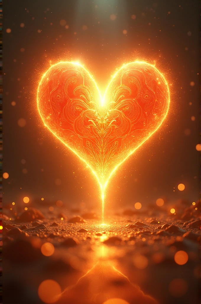 A royal heart, art and film effect, radiating light, spreading joy and peace, with a cheerful background