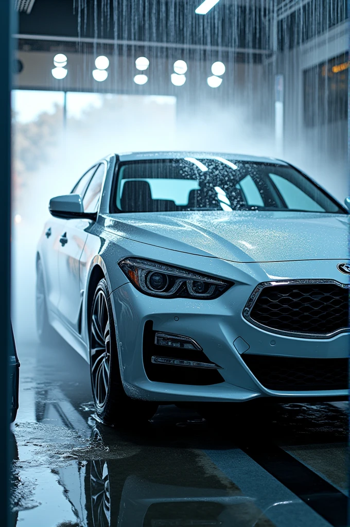 Car being washed