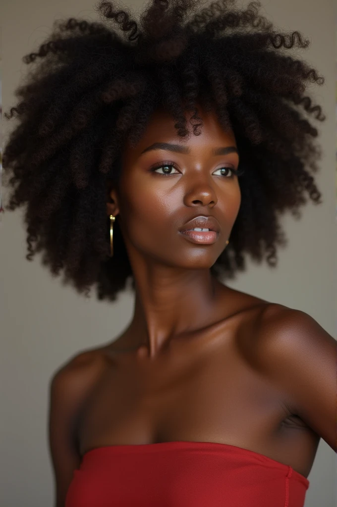 Full body front view of naked African girl who show her pussy 