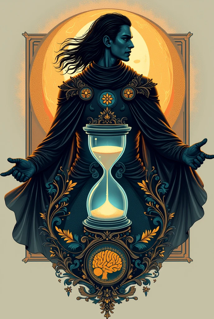 Create a logo that is meaningful for a hero whose power is that of time ⏳ and His telepathic power