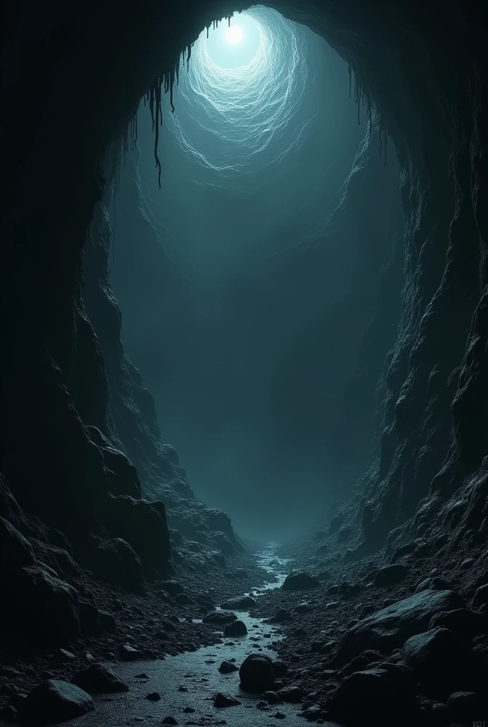 A terrifying and dark scary cave ((Very realistic))