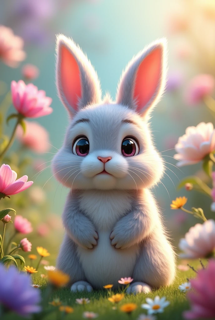 Bunny a flowers