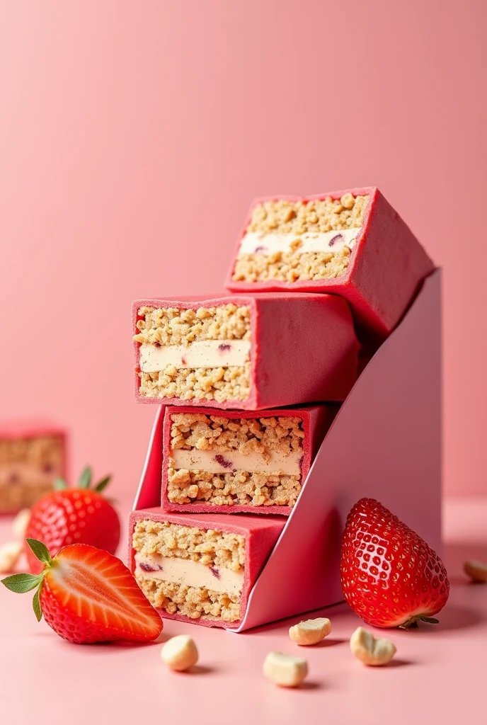 a package of strawberry cereal bars with hazelnut cream