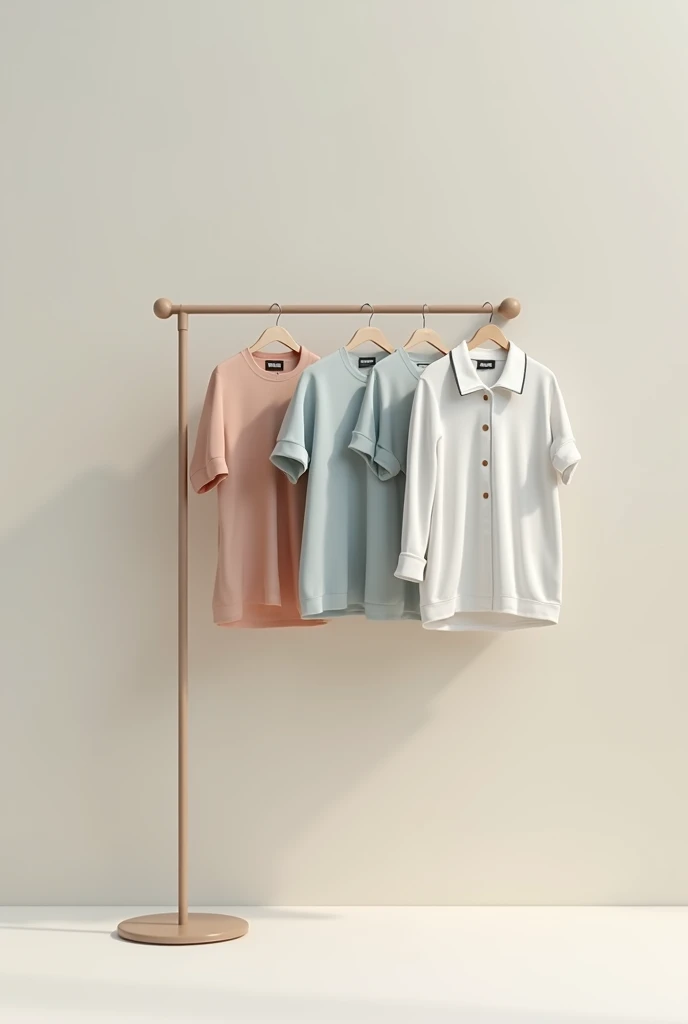 Create a minimalist image where clothes are hanging from a hook