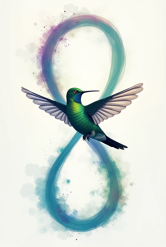 Infinity symbol with hummingbird