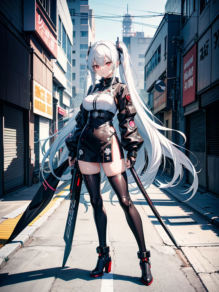 Anime girl with long white hair and black boots, seductive anime girl, Perfect Android Girl, Female Action Anime Girl, Very detailed ArtGerm, female cyberpunk anime girl, cyberpunk anime girl, Best Anime 4k Konachan Wallpapers, From Girls Frontline, Digital cyberpunk animation art, Portrait anime space cadet girl, female anime characters, Anime Cyberpunk Art