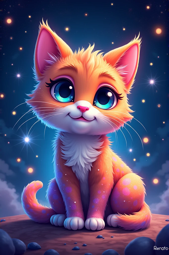 Galactic Cat cartoon logo with the name Renato