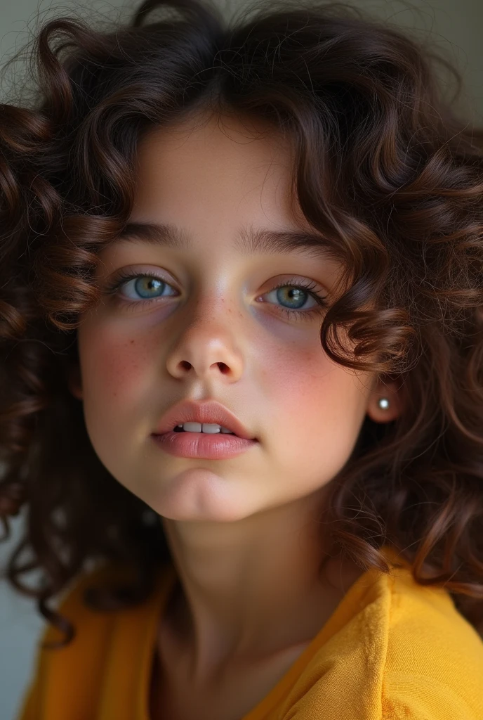 girl with curls, king, rounded eyes, straight nose, fine lips